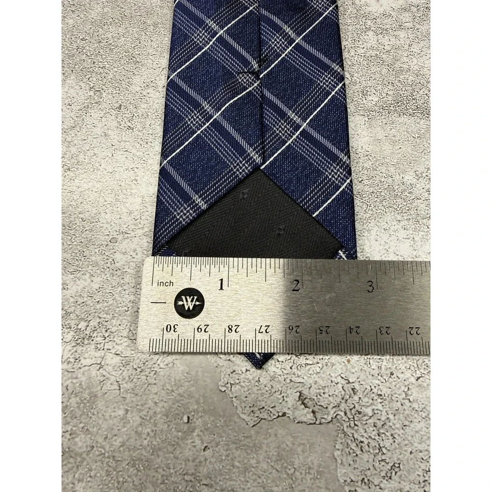Bruno Piattelli Silk Tie Mens One Size Blue Plaid Slim Made In China Necktie‎